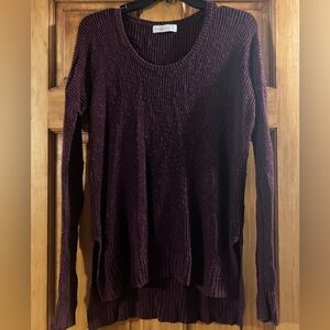 Abercrombie & Fitch Textured Sweater in Plum/Burgundy
